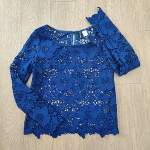 🔥4/$20 Divided by H&M Dark Blue Lace Long Sleeve Top